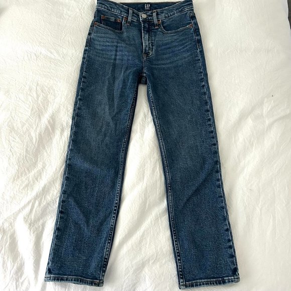 Gap High Rise Cigarette Jeans in Medium Indigo Size 24 Petite - Picture 3 of 7
